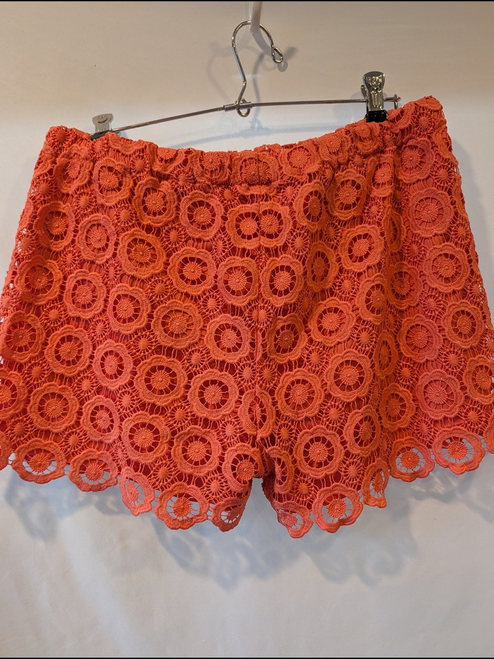 Tinseltown Coral Crochet Lace Shorts feminine coquette boho